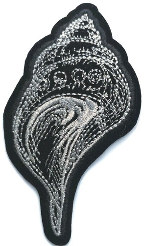 Muschel silber und schwarz
